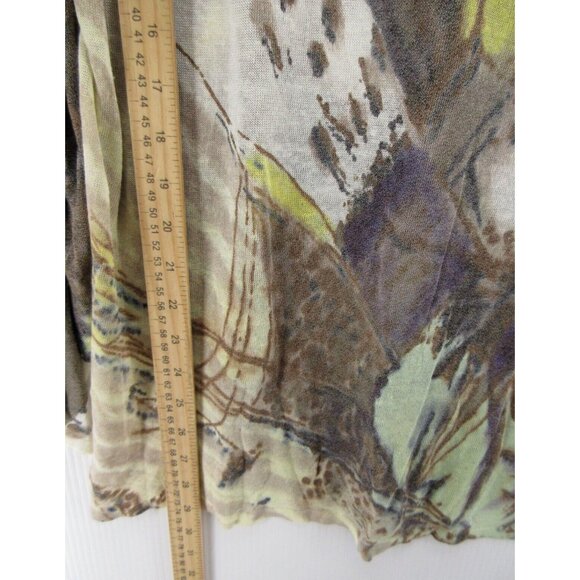 Krimson Klover Sweater Large Linen Pullover Abstract Ruched Sleeve - Picture 4 of 11